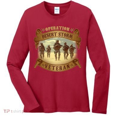 Vintage Operation Desert Storm Veteran Women's Long Sleeve Shirt
