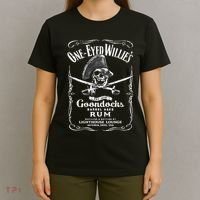 Vintage One Eyed WillyS Pirate Rum With Back Print T-Shirt thumb 4
