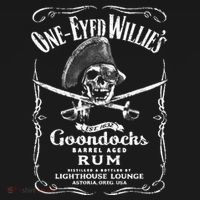 Vintage One Eyed WillyS Pirate Rum With Back Print T-Shirt thumb 7