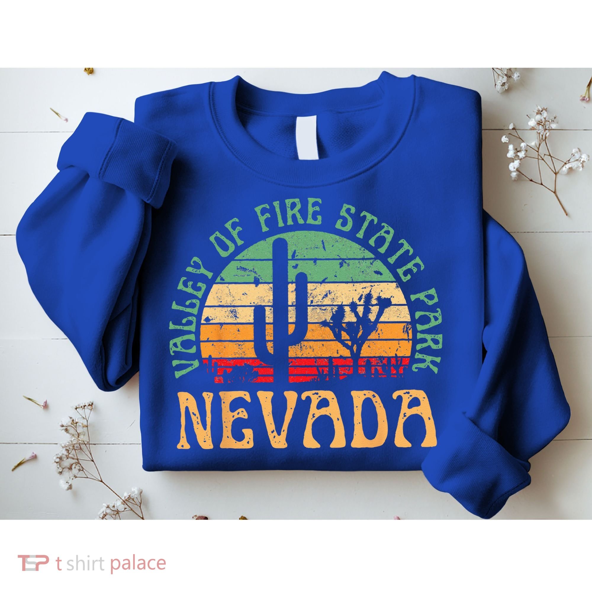 Valley Of Fire State Park Nevada Desert Hiking Retro Sunset Sweatshirt