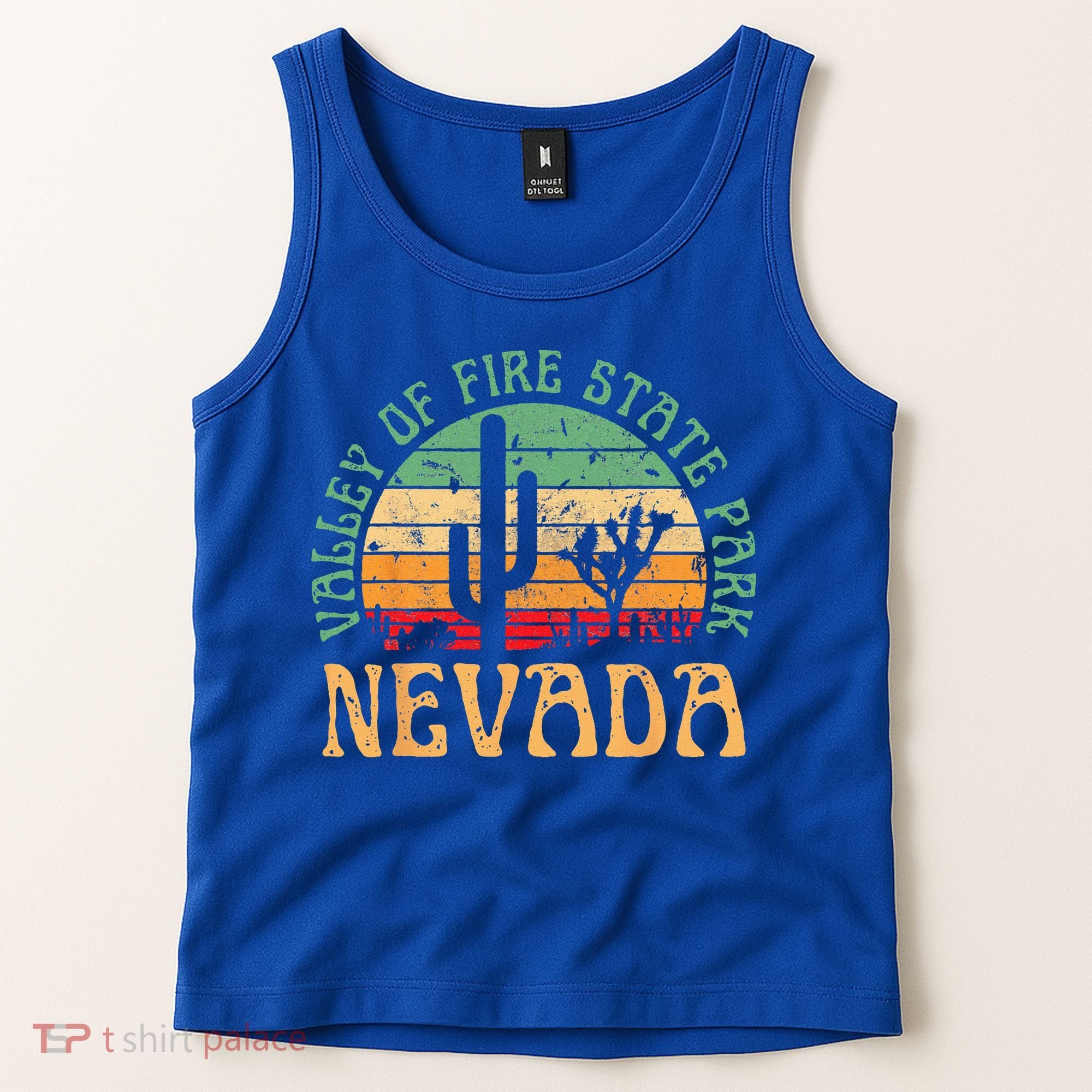 Valley Of Fire State Park Nevada Desert Hiking Retro Sunset Tank Top