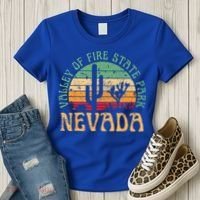 Valley Of Fire State Park Nevada Desert Hiking Retro Sunset Women's T-Shirt thumb 3