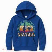 Valley Of Fire State Park Nevada Desert Hiking Retro Sunset Kids Hoodie thumb 0