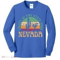 Valley Of Fire State Park Nevada Desert Hiking Retro Sunset Kids Long Sleeve Shirt thumb 0