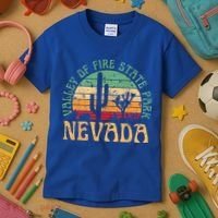 Valley Of Fire State Park Nevada Desert Hiking Retro Sunset Kids T-Shirt thumb 3