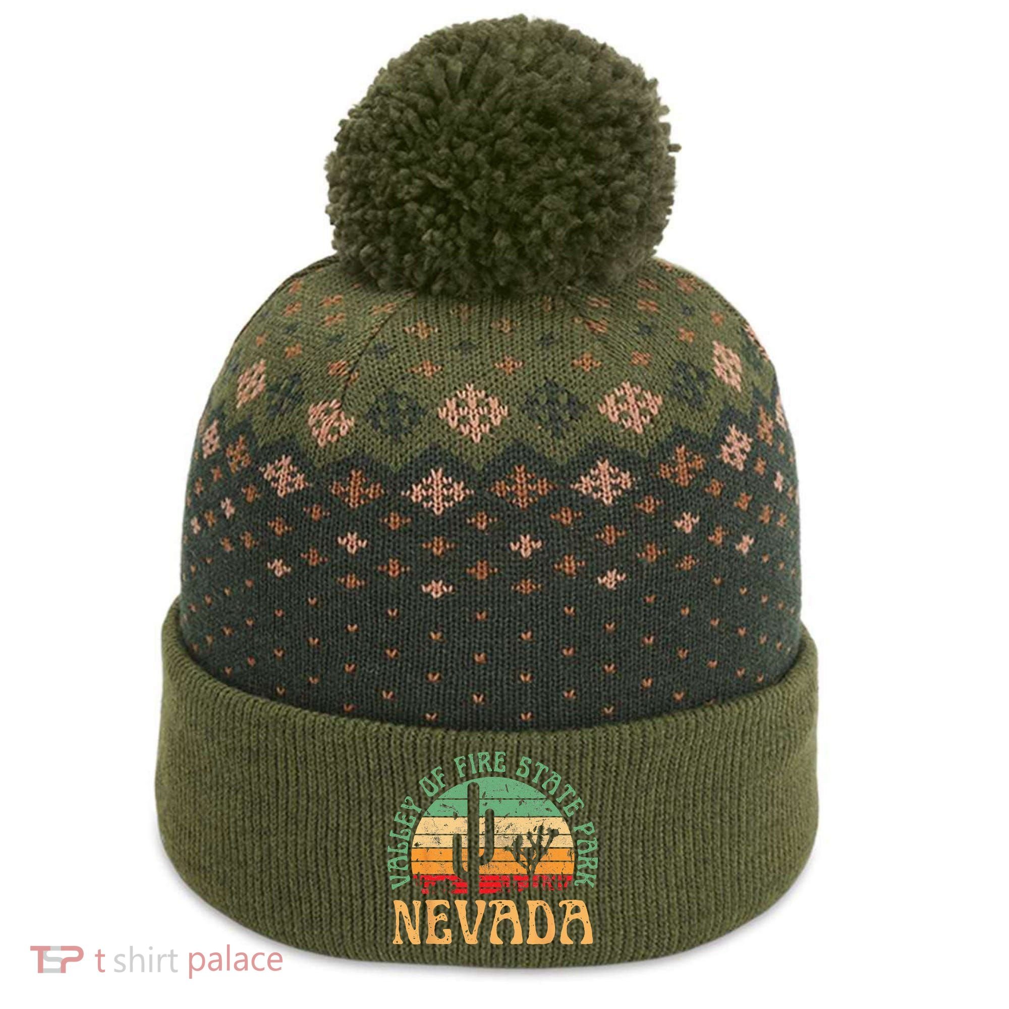 Valley Of Fire State Park Nevada Desert Hiking Retro Sunset The Baniff Cuffed Pom Beanie