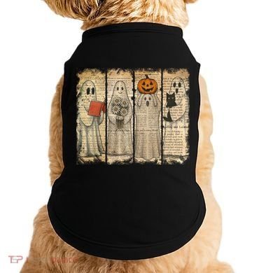 Vintage Oldpaper Ghost Halloween Doggie Tank