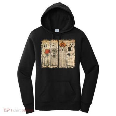 Vintage Oldpaper Ghost Halloween Women's Hoodie