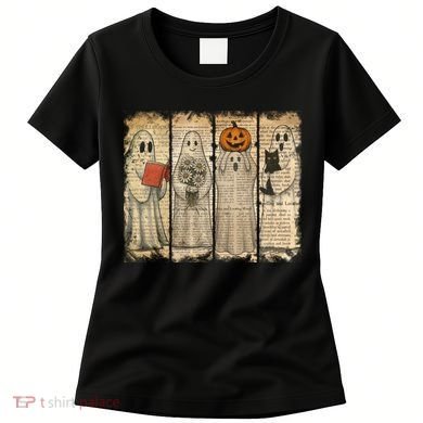 Vintage Oldpaper Ghost Halloween Women's T-Shirt