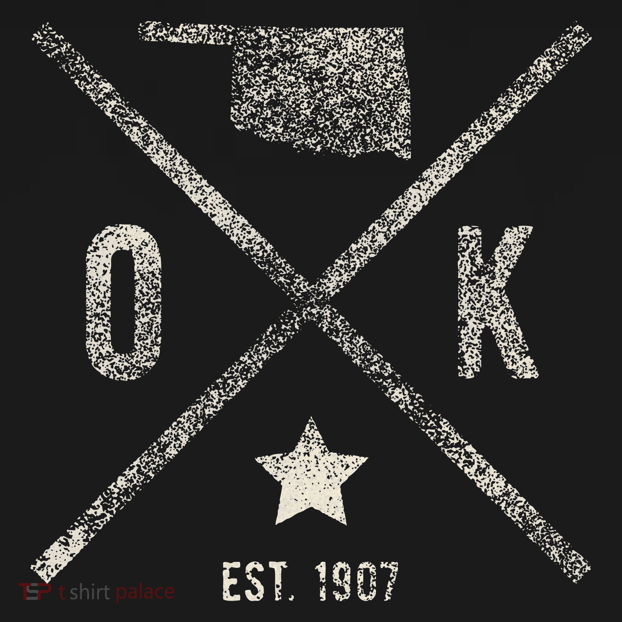 Vintage Oklahoma Home State Outline Ok Map Silhouette T-Shirt