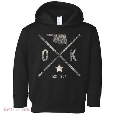 Vintage Oklahoma Home State Outline Ok Map Silhouette Toddler Hoodie