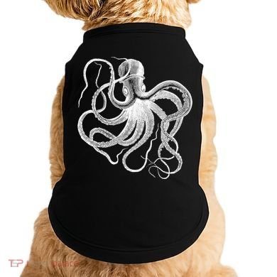 Vintage Octopus Illustration Doggie Tank