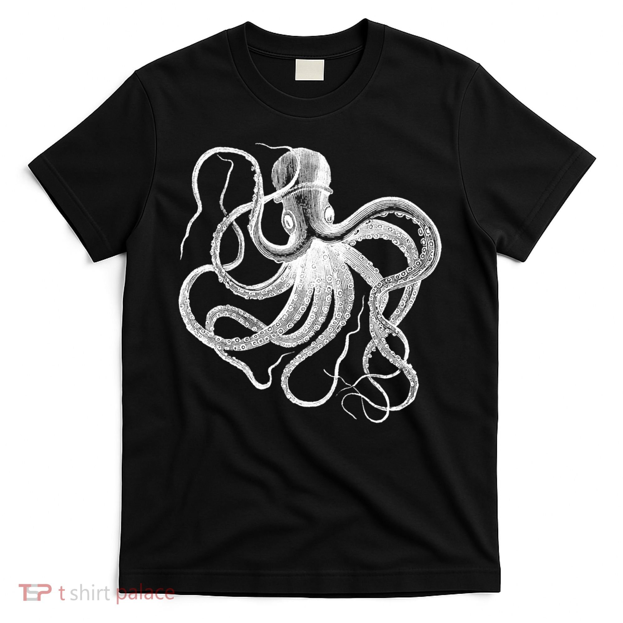 Vintage Octopus Illustration T-Shirt