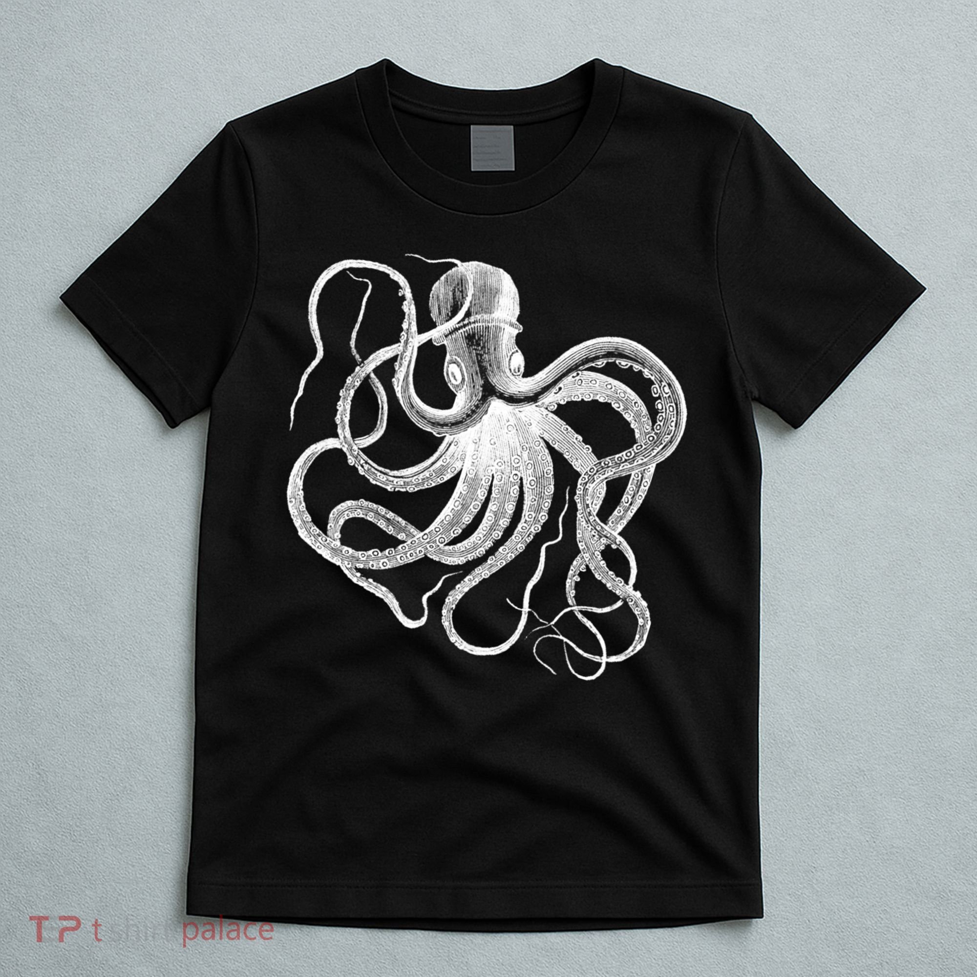 Vintage Octopus Illustration T-Shirt