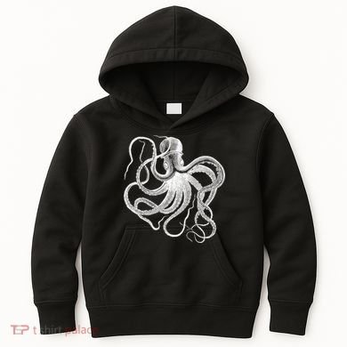 Vintage Octopus Illustration Kids Hoodie