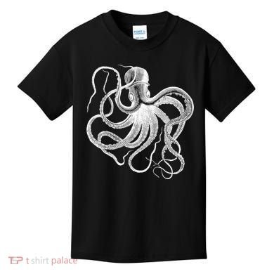 Vintage Octopus Illustration Kids T-Shirt