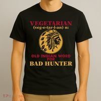 Vegetarian Old Indian Word For Bad Hunter T-Shirt thumb 3