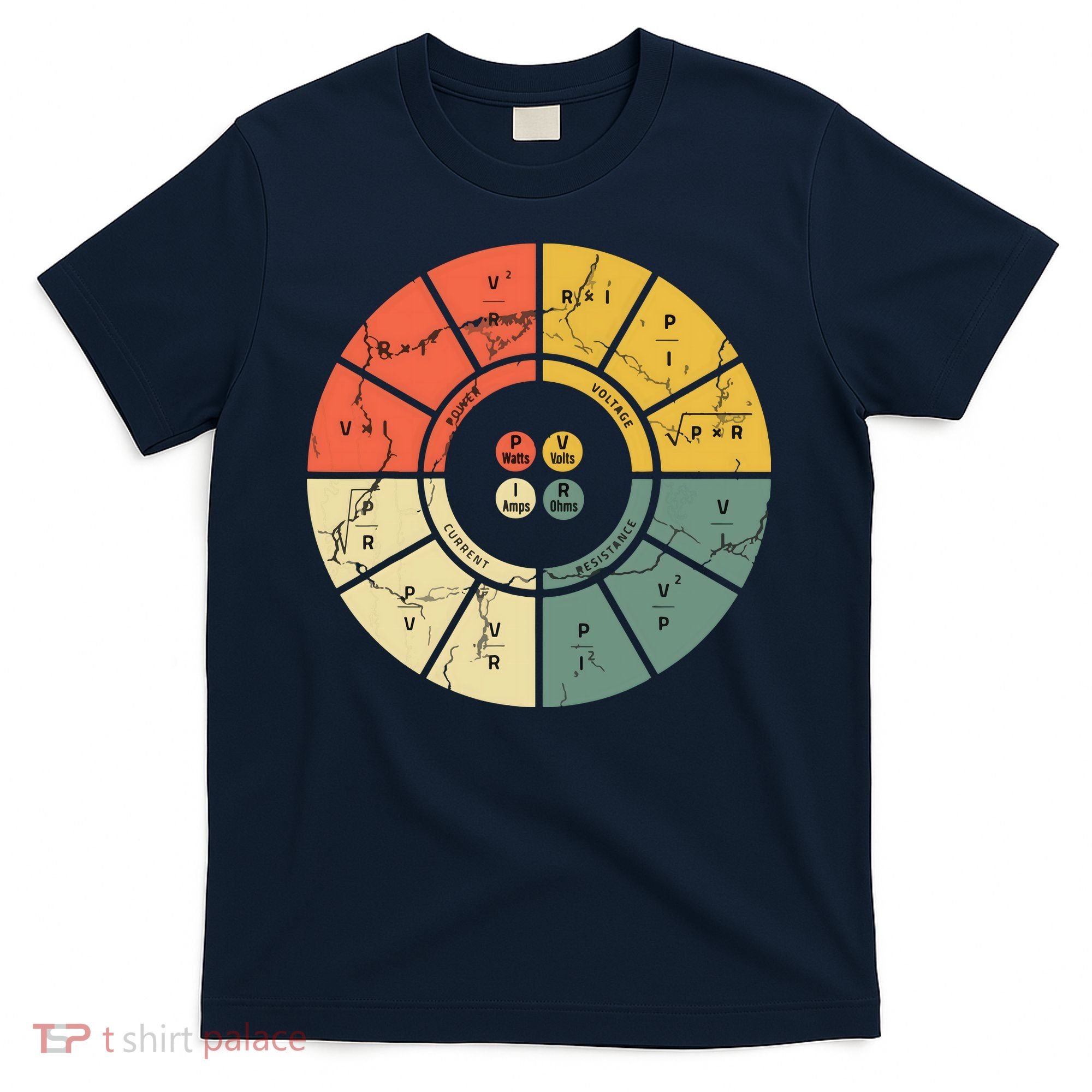 Vintage Ohms Law Diagram Electrical Electronics Engineer T-Shirt