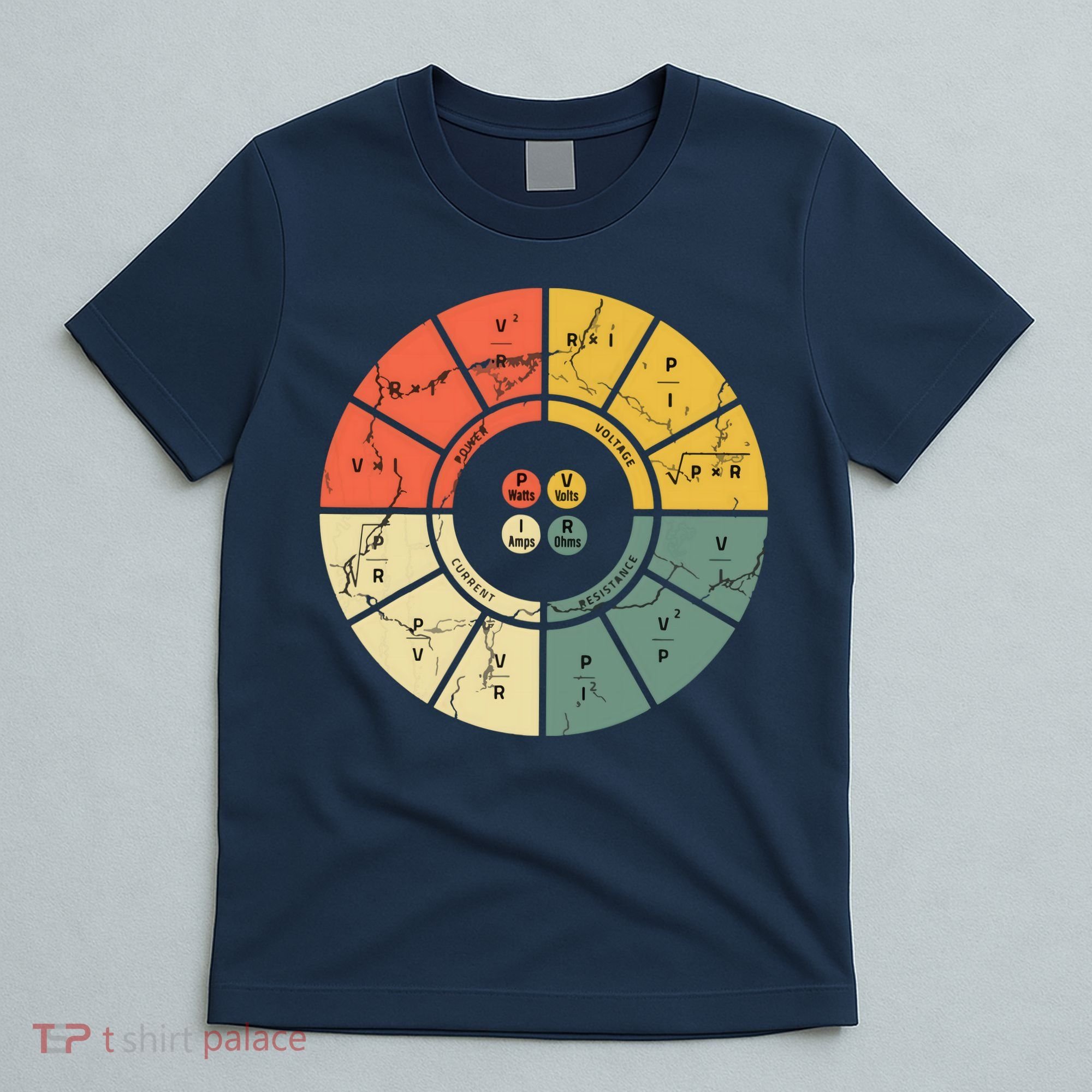 Vintage Ohms Law Diagram Electrical Electronics Engineer T-Shirt