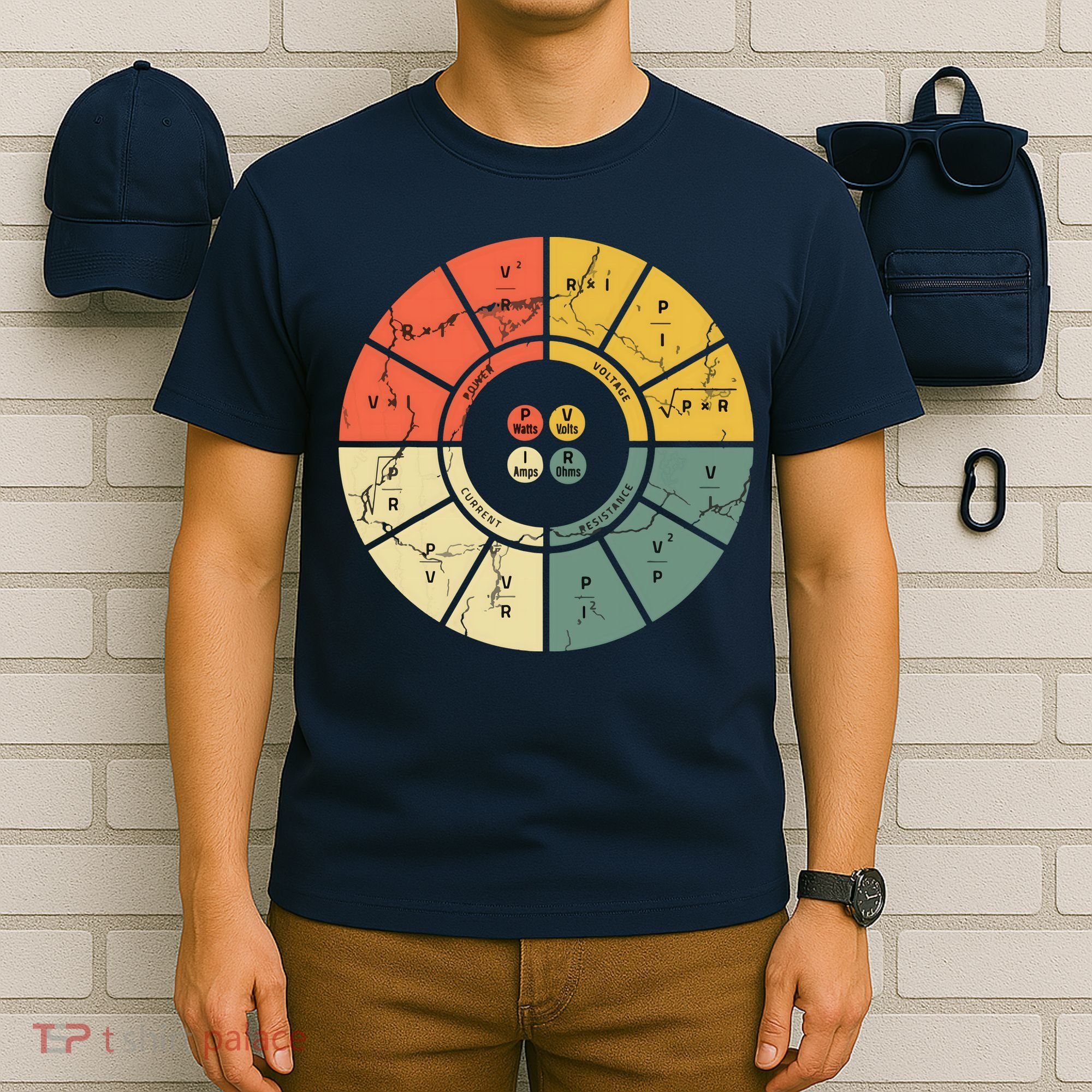 Vintage Ohms Law Diagram Electrical Electronics Engineer T-Shirt