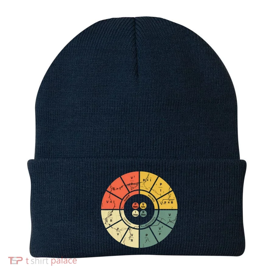 Vintage Ohms Law Diagram Electrical Electronics Engineer Beanie