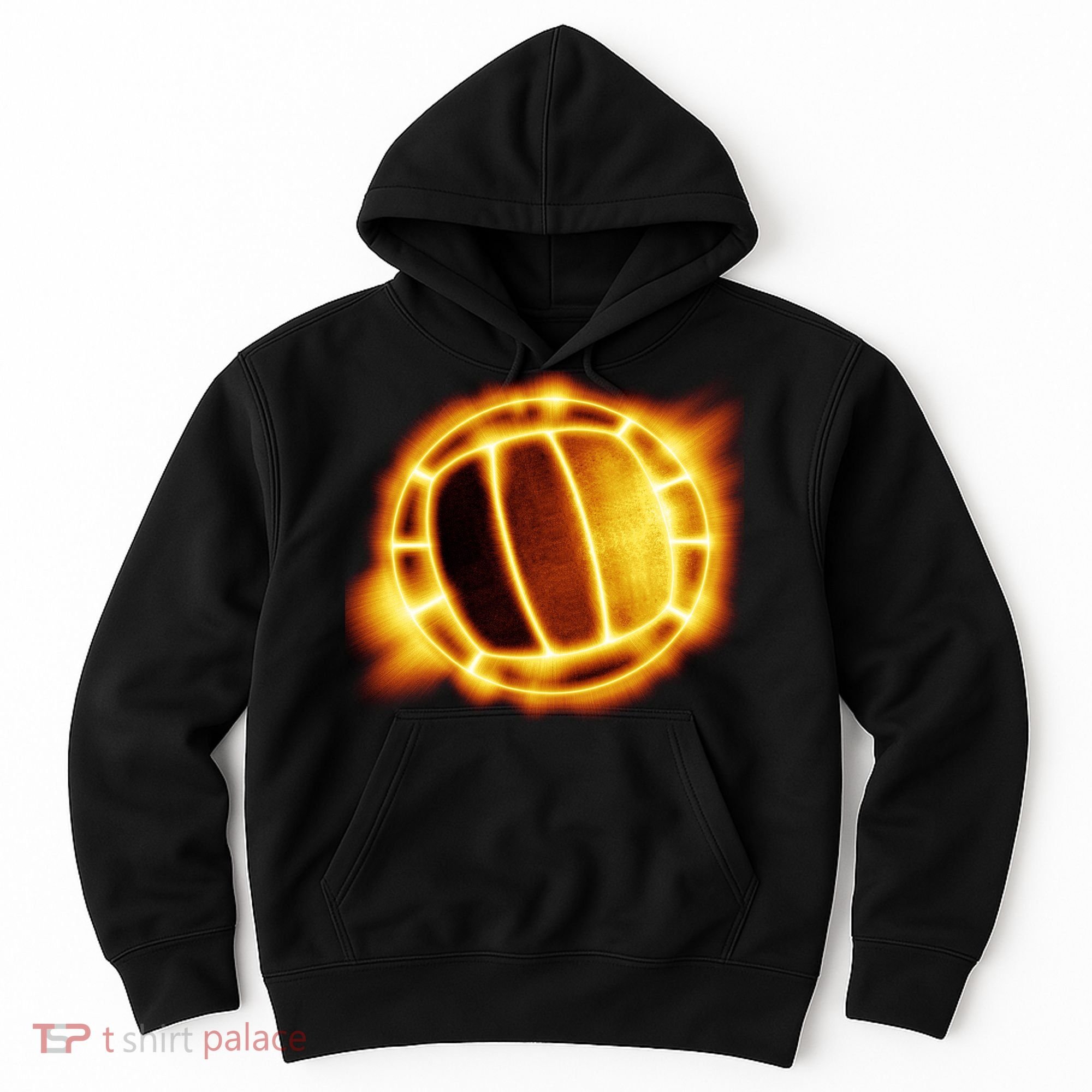 Volleyball Fire Glow Hoodie