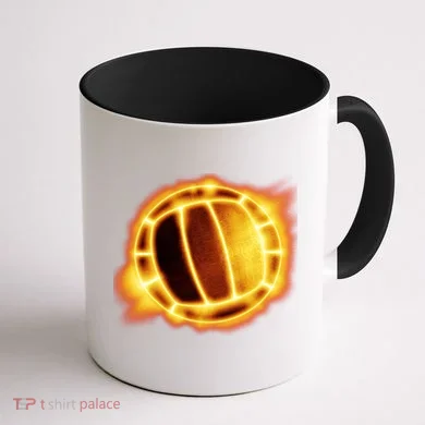 Volleyball Fire Glow Coffee Mug back