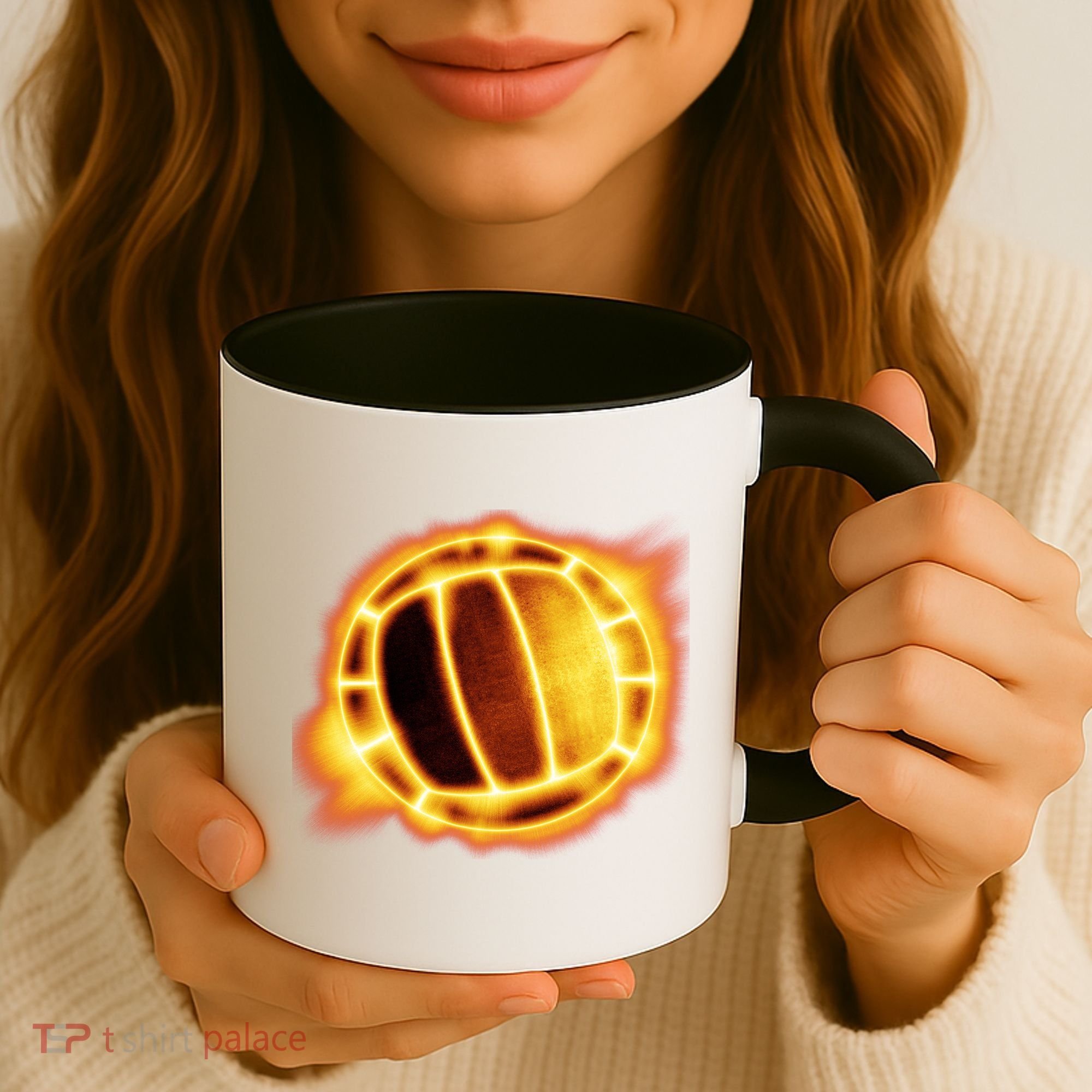 Volleyball Fire Glow Coffee Mug