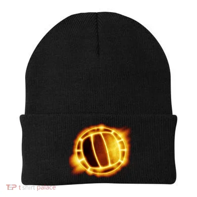 Volleyball Fire Glow Beanie