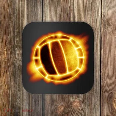 Volleyball Fire Glow Coaster