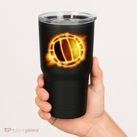 Volleyball Fire Glow Tumbler thumb 2