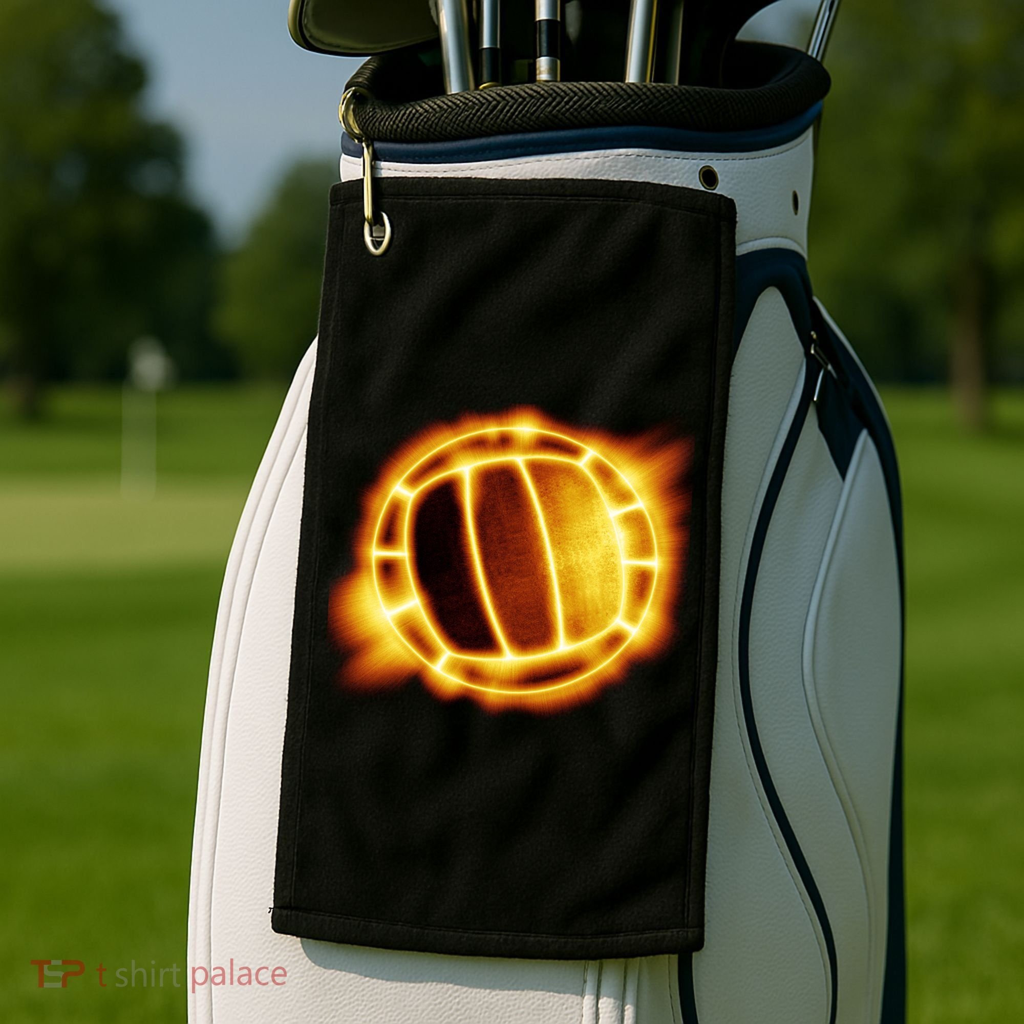 Volleyball Fire Glow Golf Towel