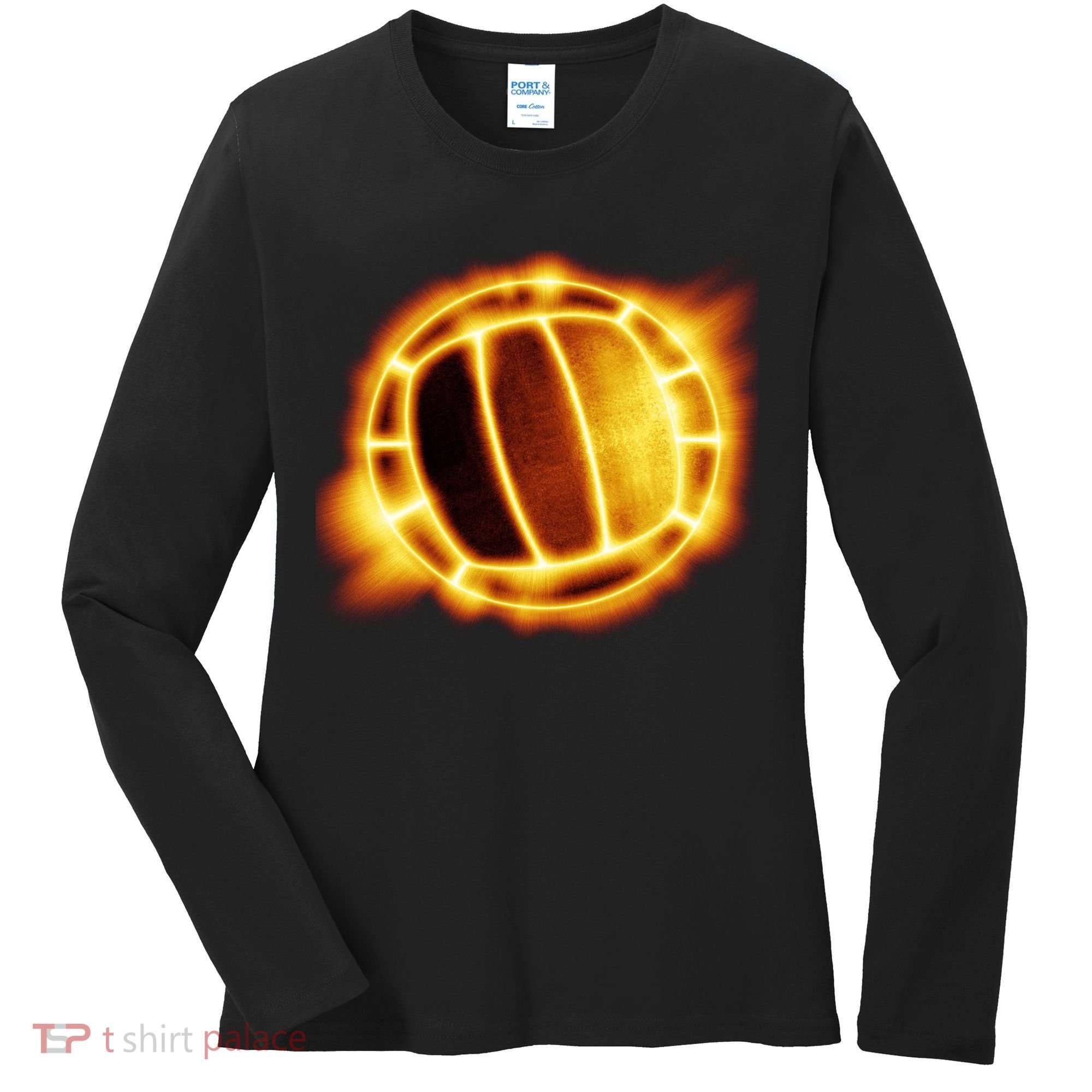 Volleyball Fire Glow Women's Long Sleeve Shirt