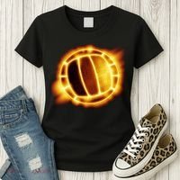 Volleyball Fire Glow Women's T-Shirt thumb 3