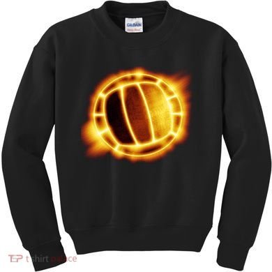Volleyball Fire Glow Kids Sweatshirt