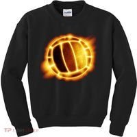 Volleyball Fire Glow Kids Sweatshirt thumb 0