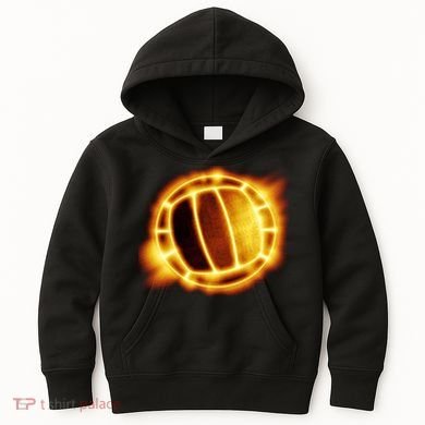 Volleyball Fire Glow Kids Hoodie