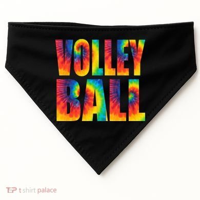 Volleyball Retro Tie Dye USA-Made Doggie Bandana