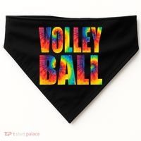 Volleyball Retro Tie Dye USA-Made Doggie Bandana thumb 0