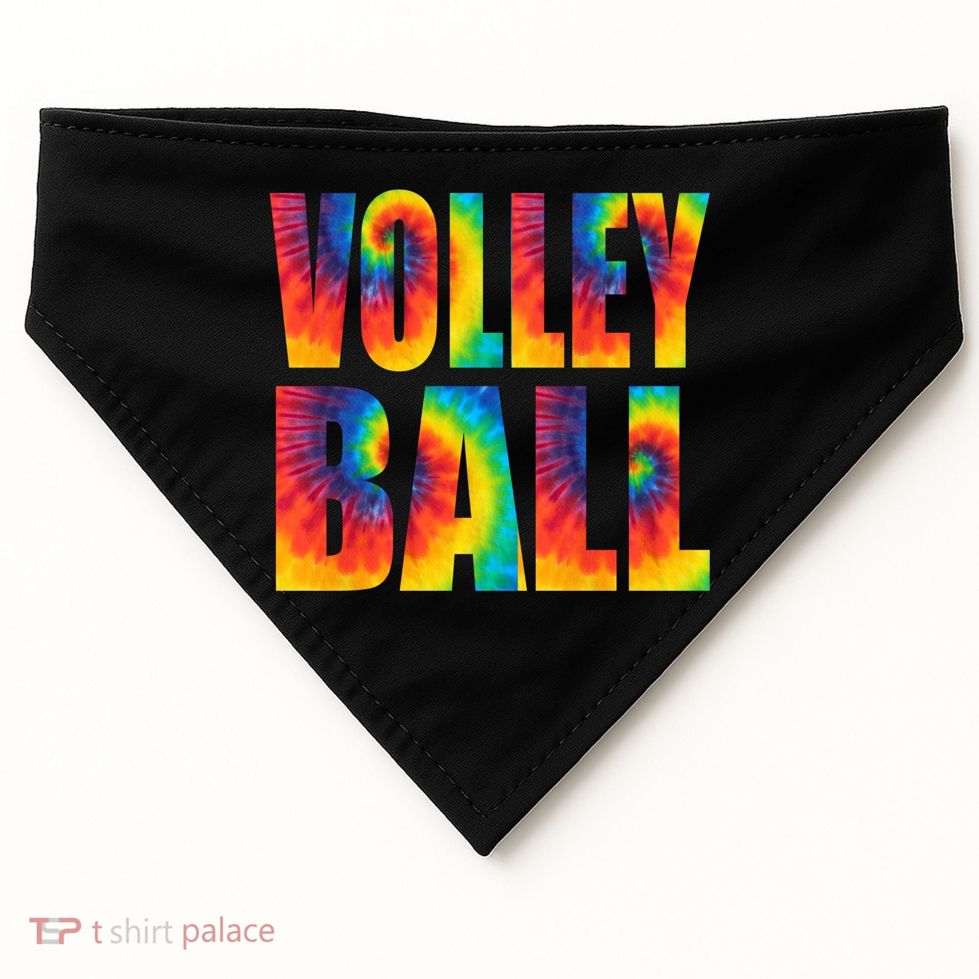 Volleyball Retro Tie Dye USA-Made Doggie Bandana
