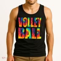 Volleyball Retro Tie Dye Tank Top thumb 3