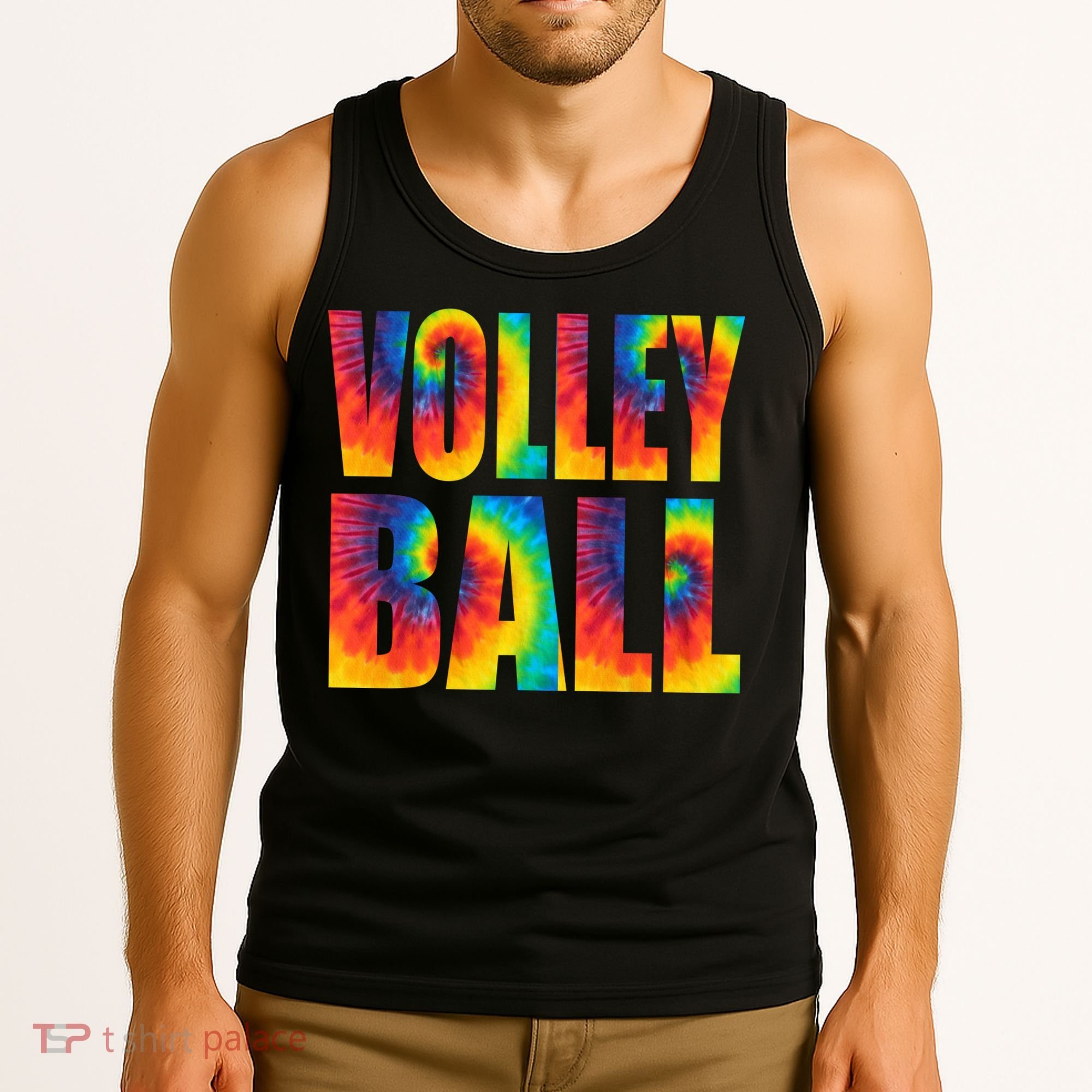 Volleyball Retro Tie Dye Tank Top