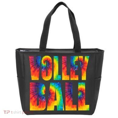 Volleyball Retro Tie Dye Tote Bag