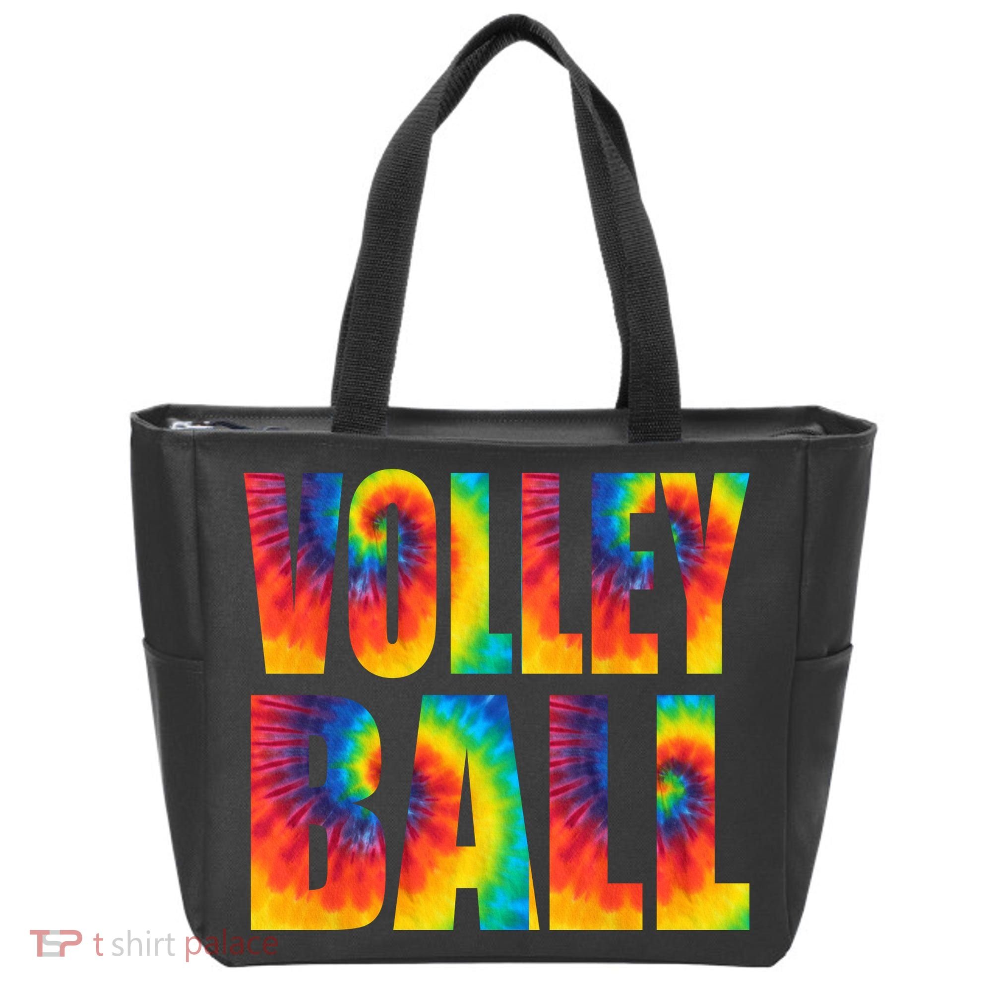 Volleyball Retro Tie Dye Tote Bag