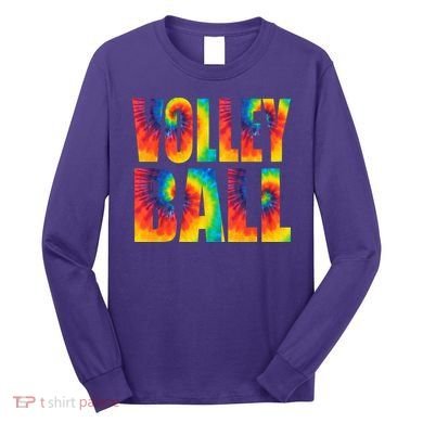 Volleyball Retro Tie Dye Long Sleeve Shirt
