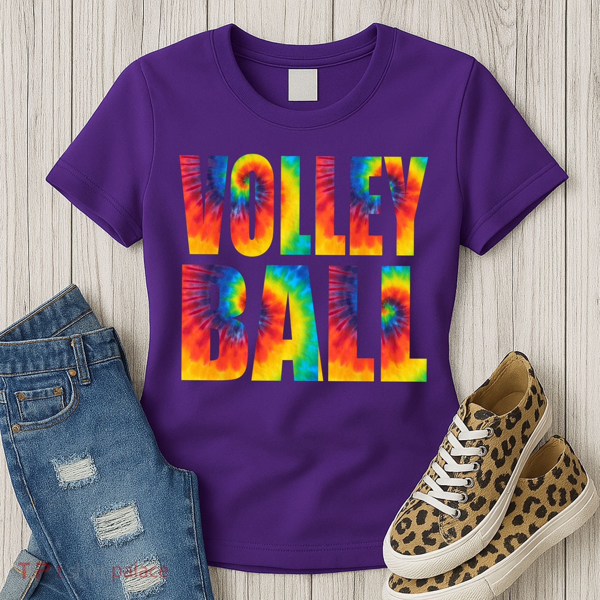 Volleyball Retro Tie Dye Women's T-Shirt