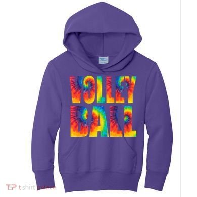 Volleyball Retro Tie Dye Kids Hoodie