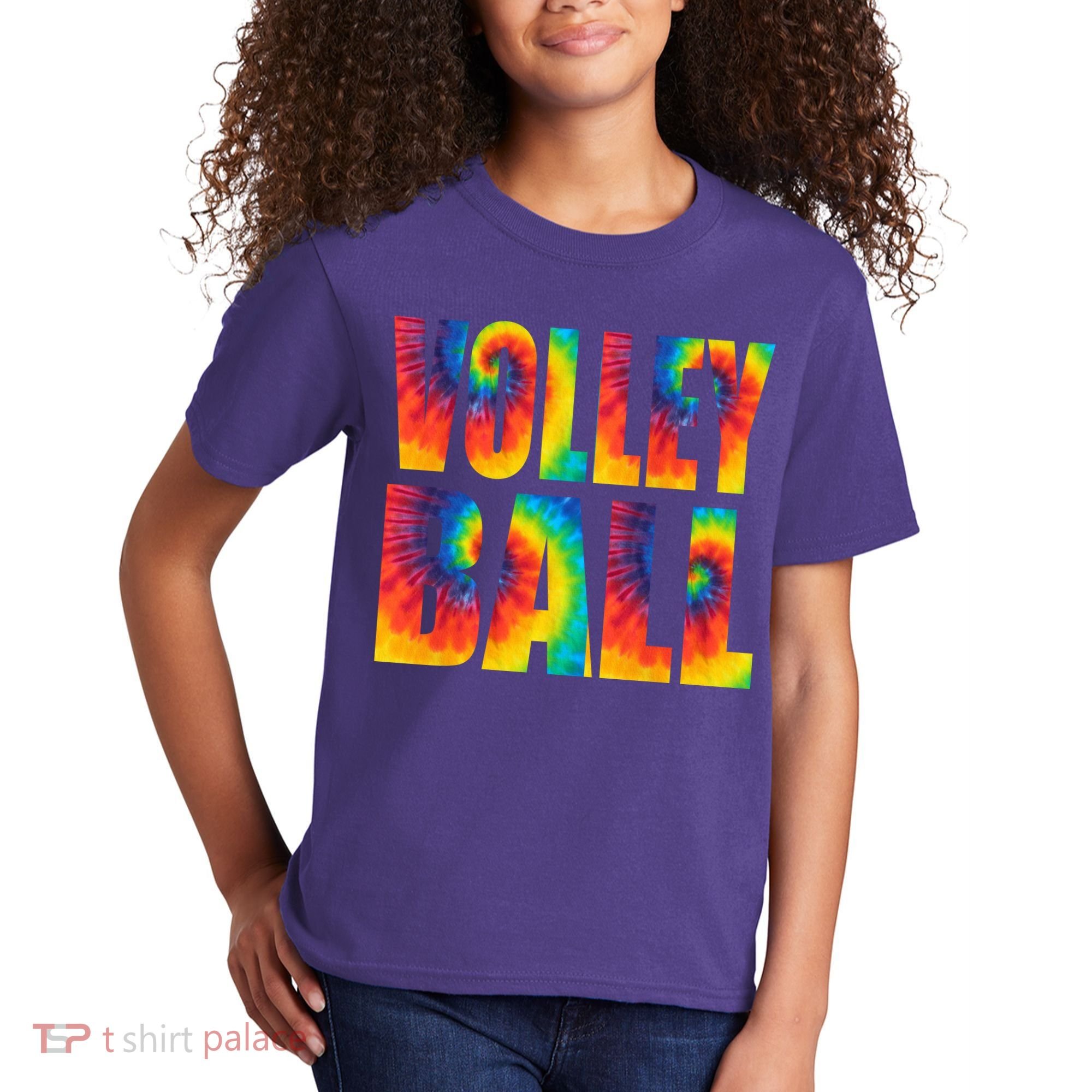 Volleyball Retro Tie Dye Kids T-Shirt