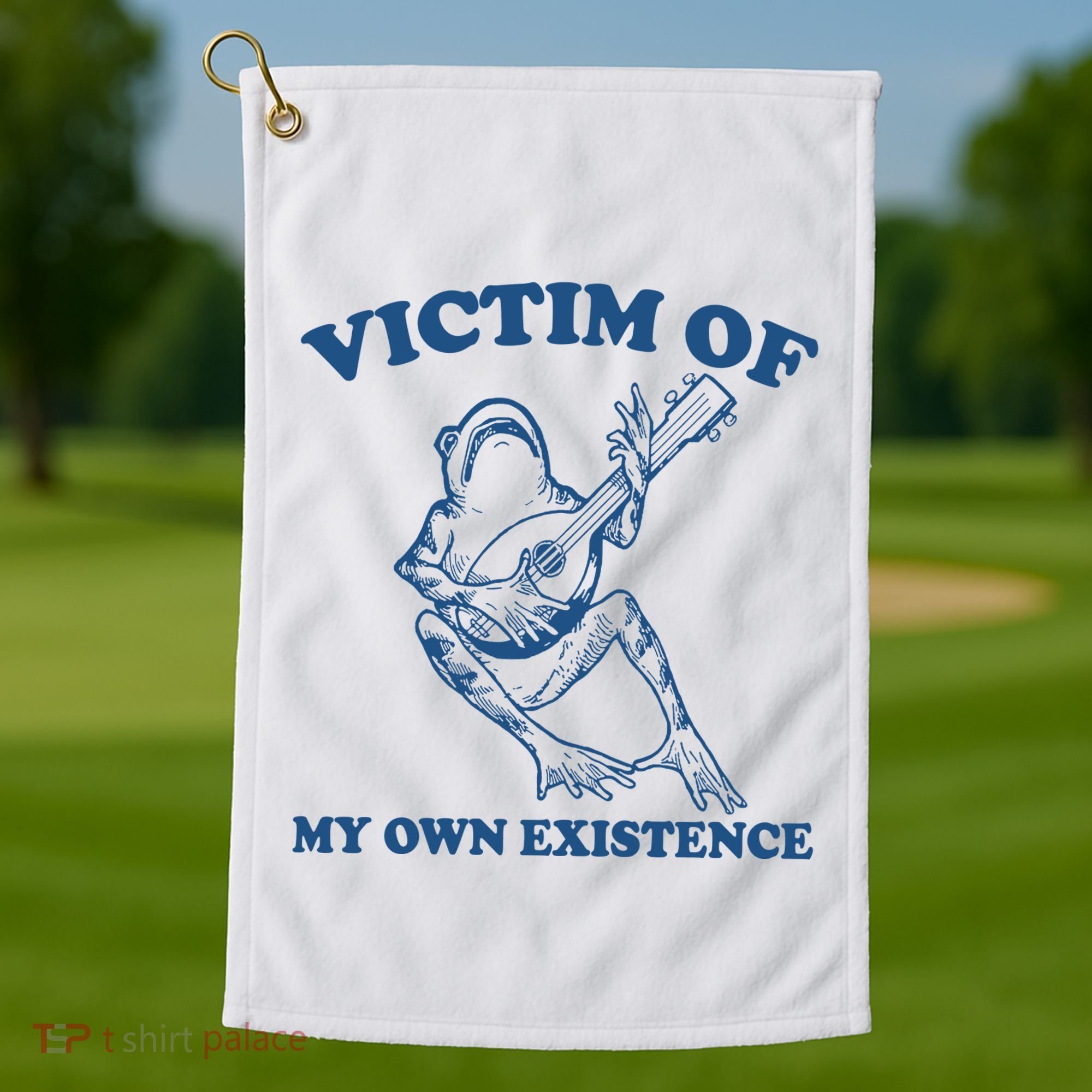 Victim Of My Own Existence Funny Meme Gag Golf Towel