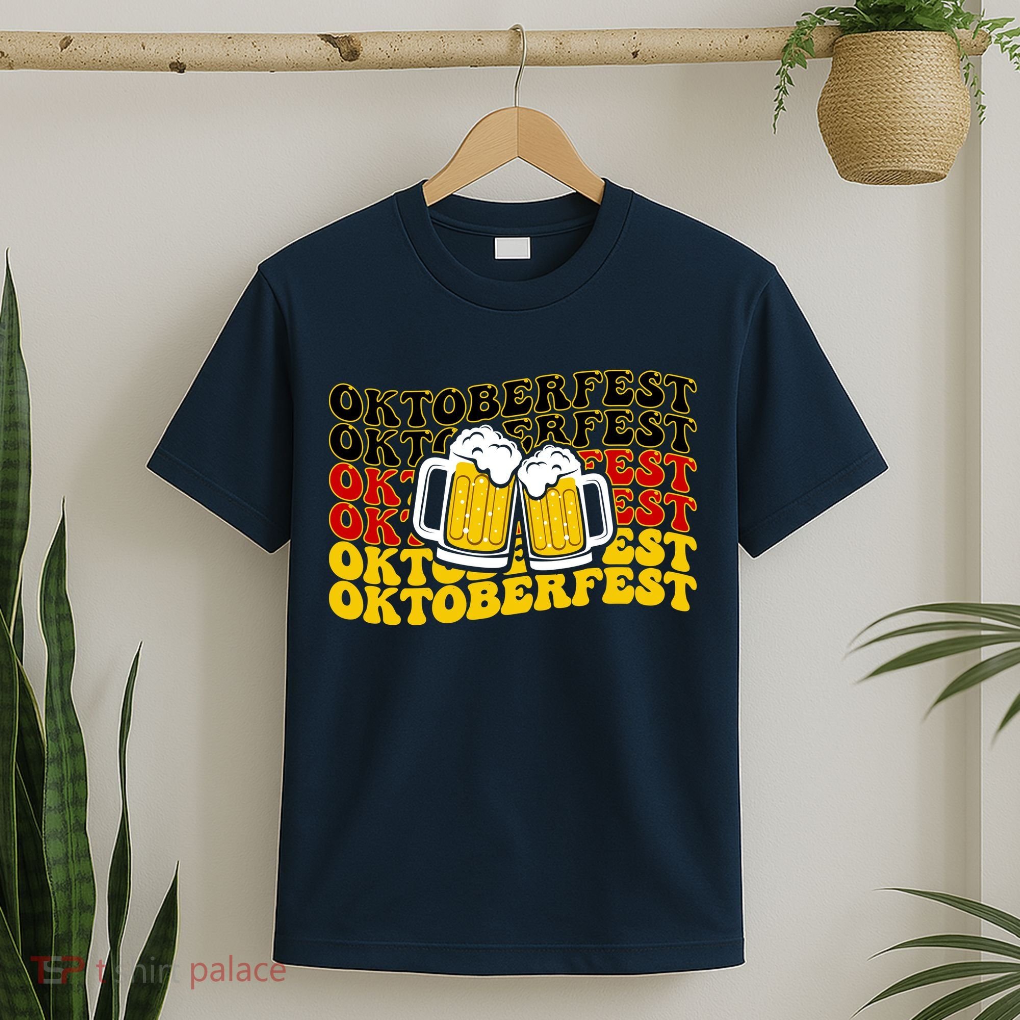 Vintage Oktoberfest Munich Germany Flag Drinking T-Shirt